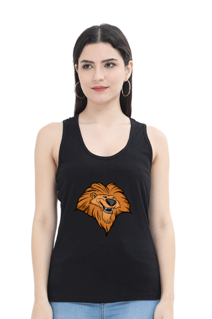 Women Animal's & Monster's Tank Top -  smile lion