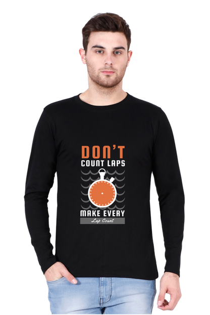 Men’s  Swimming Full Sleeve - T Shirt - Lap Count