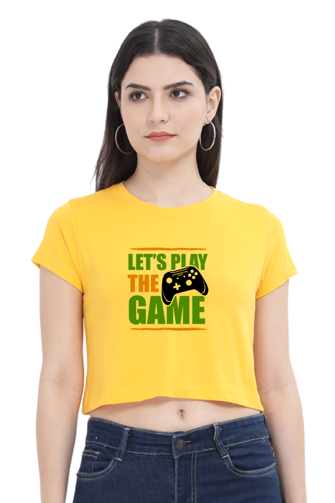 Women Gamer Crop Top - Let's Play