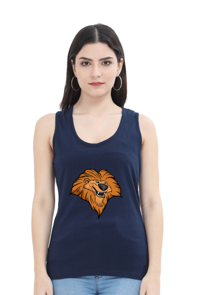 Women Animal's & Monster's Tank Top -  smile lion