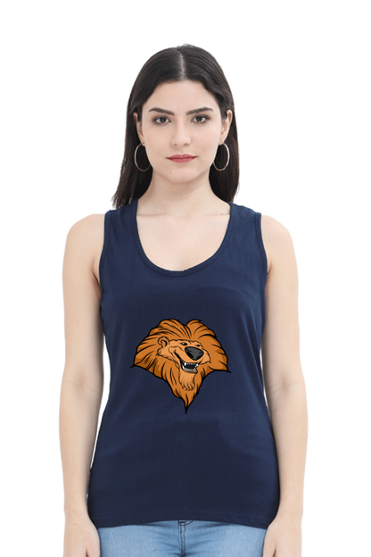 Women Animal's & Monster's Tank Top -  smile lion