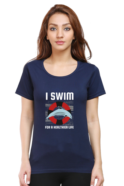 Women  Swimming Half Sleeve T-Shirt - I Swim