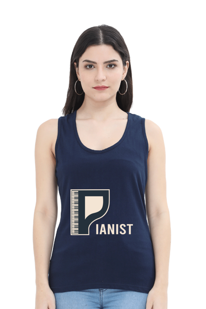 Women Music Tank Top - Pianist