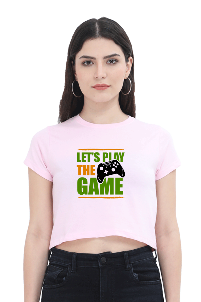 Women Gamer Crop Top - Let's Play