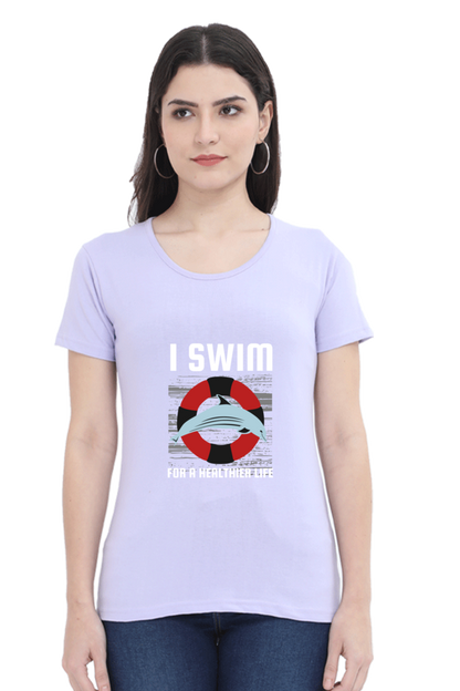 Women  Swimming Half Sleeve T-Shirt - I Swim