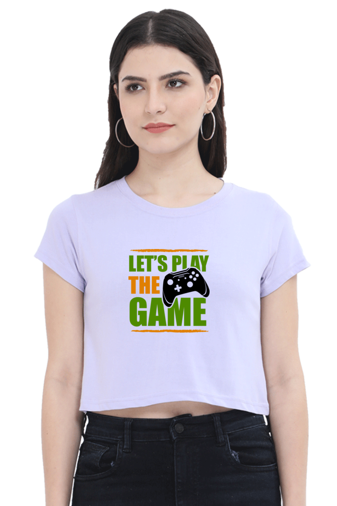 Women Gamer Crop Top - Let's Play