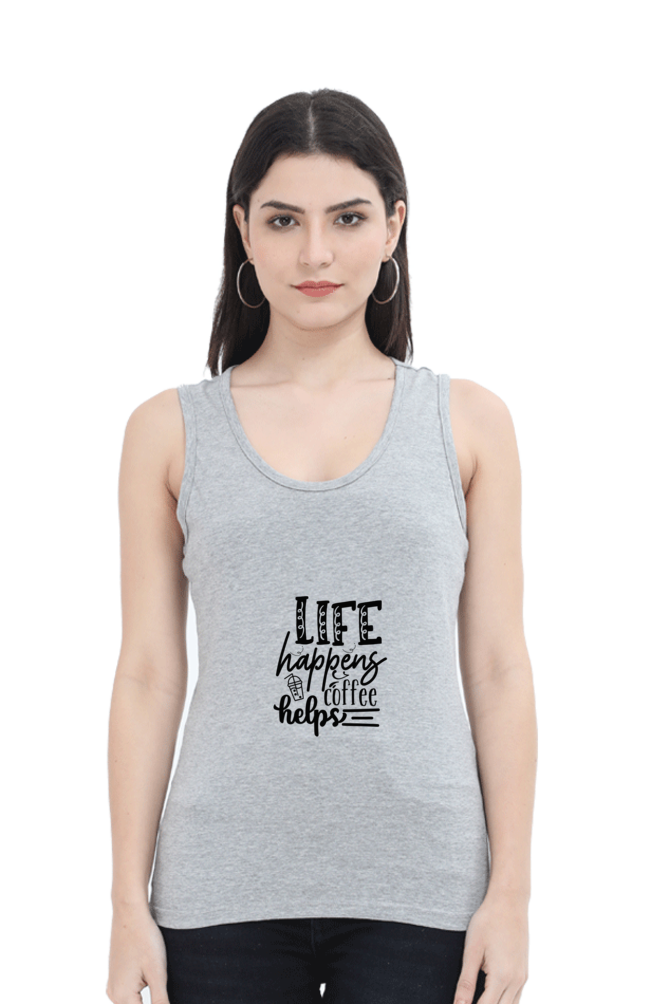 Women Funny & Queen SVG Tank Top -  Coffee