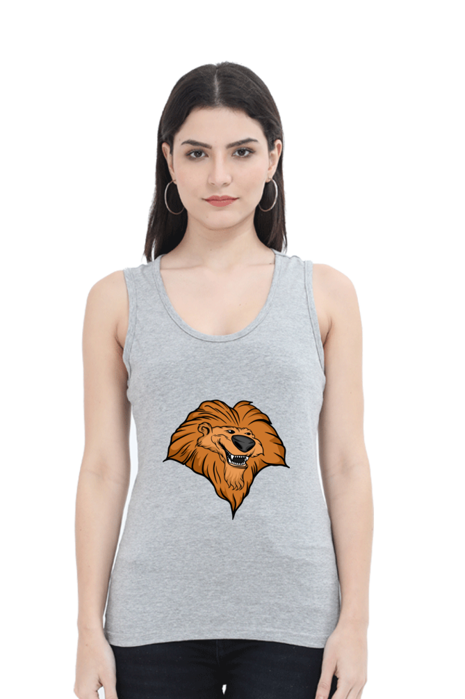 Women Animal's & Monster's Tank Top -  smile lion