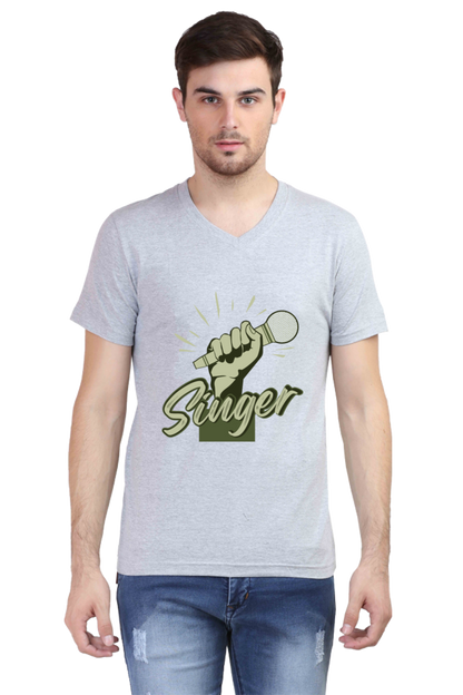 Men's V Neck T-Shirt - Singer