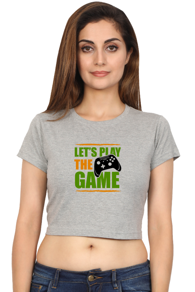 Women Gamer Crop Top - Let's Play