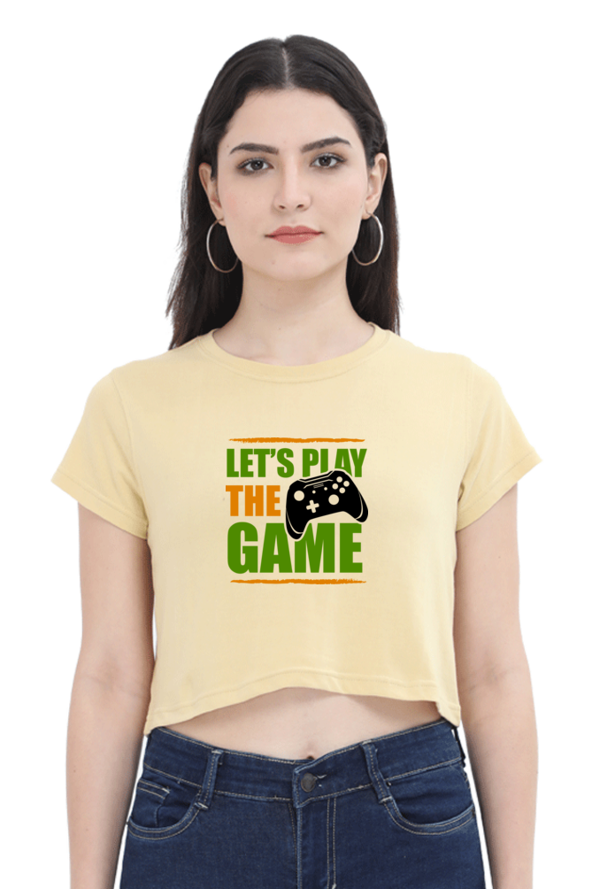 Women Gamer Crop Top - Let's Play