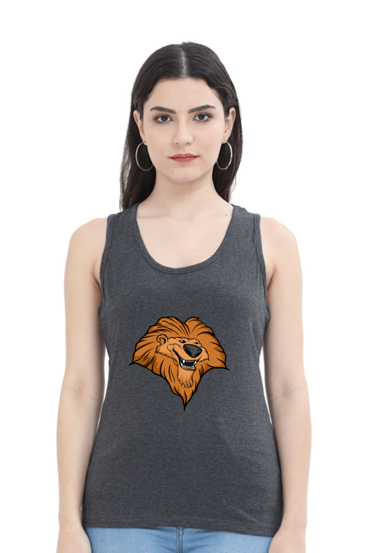 Women Animal's & Monster's Tank Top -  smile lion