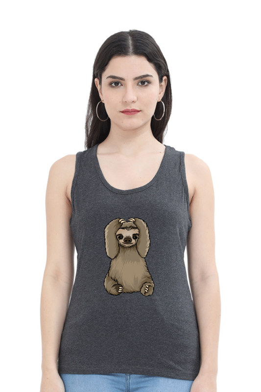 Women Sloth Tank Top - baby sloth