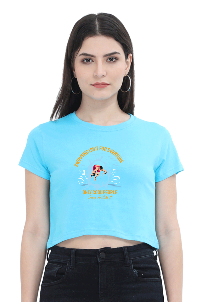 Women's Swimming Crop Top - Cool