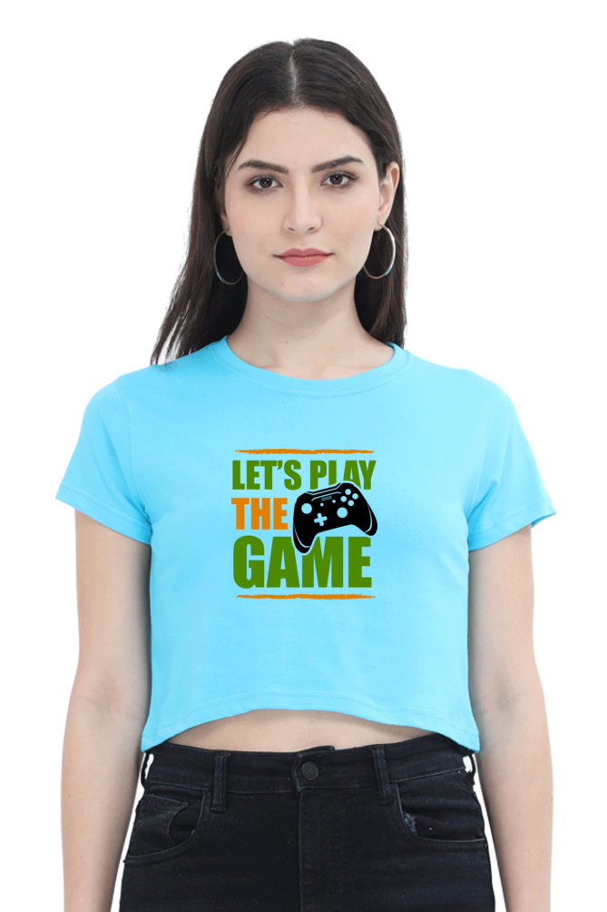 Women Gamer Crop Top - Let's Play