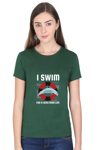 Women  Swimming Half Sleeve T-Shirt - I Swim