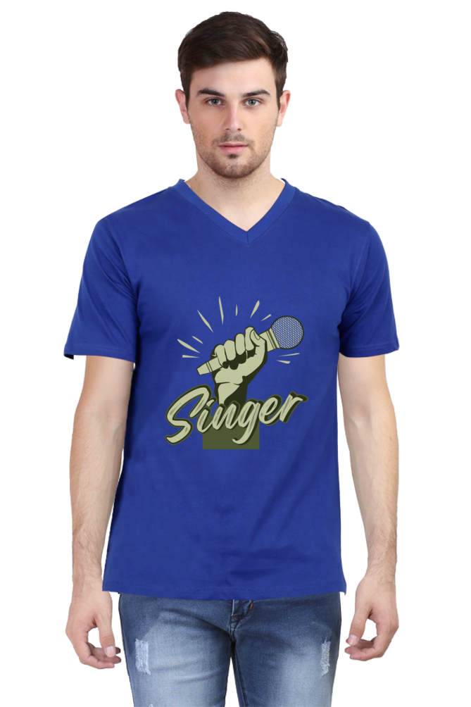 Men's V Neck T-Shirt - Singer